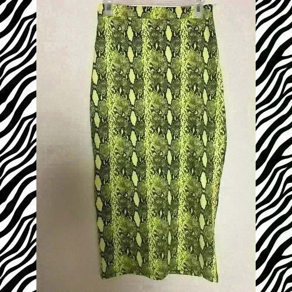SHEIN Dresses & Skirts - Lime Green Python Print Pencil Skirt